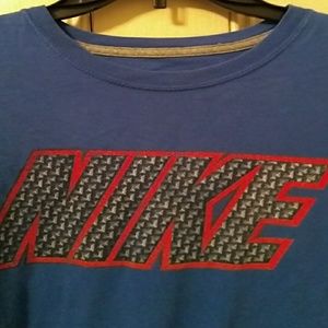 Men's Nike Tread Logo Blue Cotton T-Shirt Small